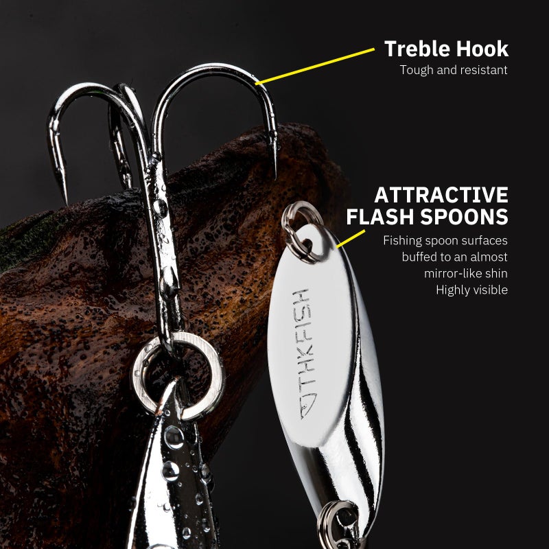 THKFISH طعوم صيد السمك من THKFISH - طُعم سمك السلمون المرقط والبايك، 5 قطع خطاف فردي، 1-1/5 أونصة، اللون B - Image 5